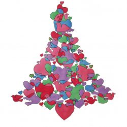 Heart Christmas Tree - Ref P6