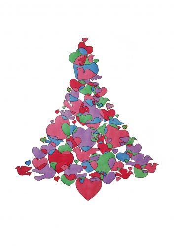 Heart Christmas Tree - Ref P6